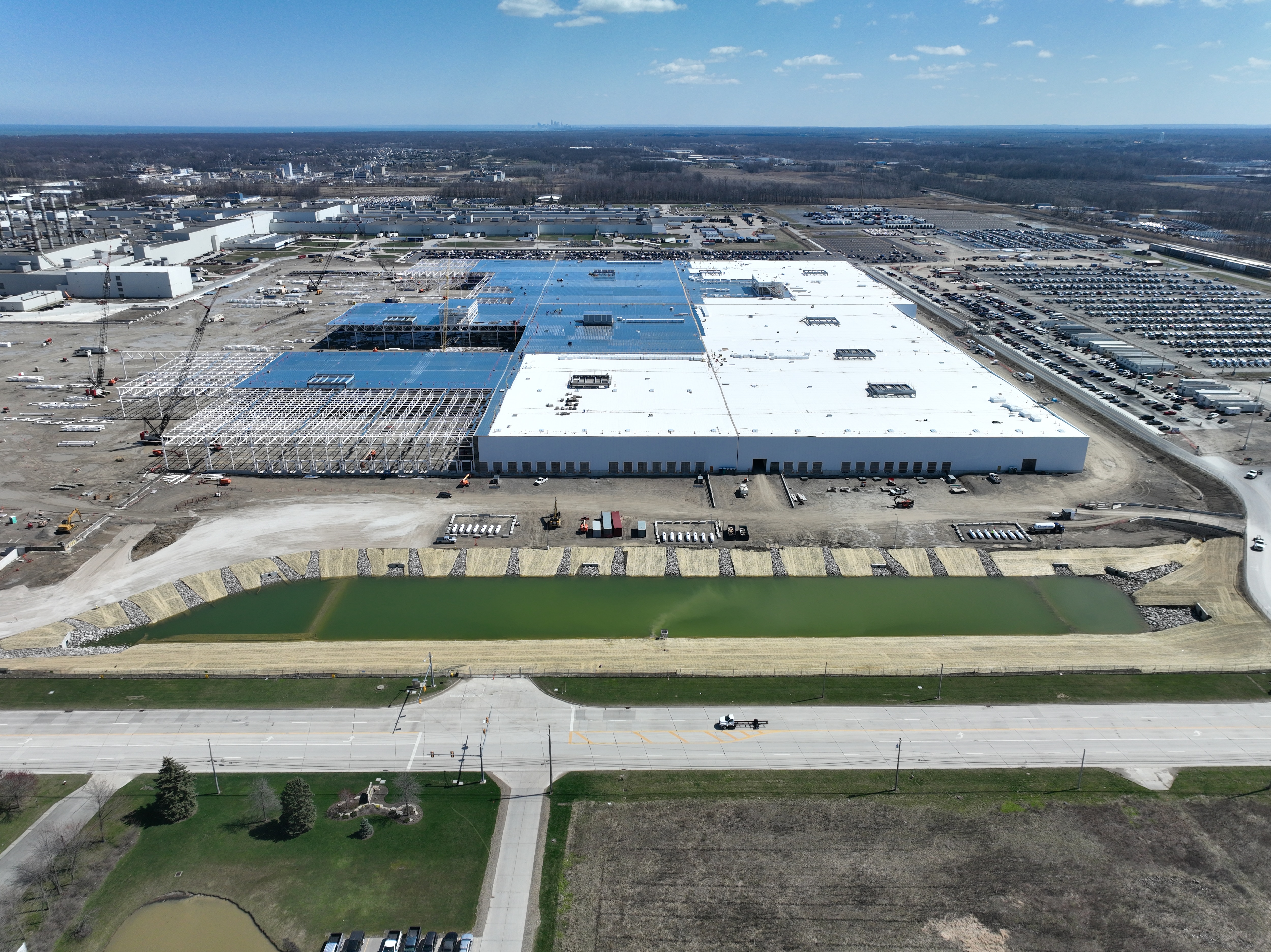 This March 29, 2024, photo shows progress on the expansion at Ohio Assembly Plant in Avon Lake, Ohio. The plant is expanding to produce an all-new electric commercial vehicle for Ford Pro customers beginning mid-decade. Courtesy Rudolph Libbe Group.